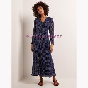 NWT Polo Ralph Lauren Polka-Dot Crinkle Georgette Dress Size 8